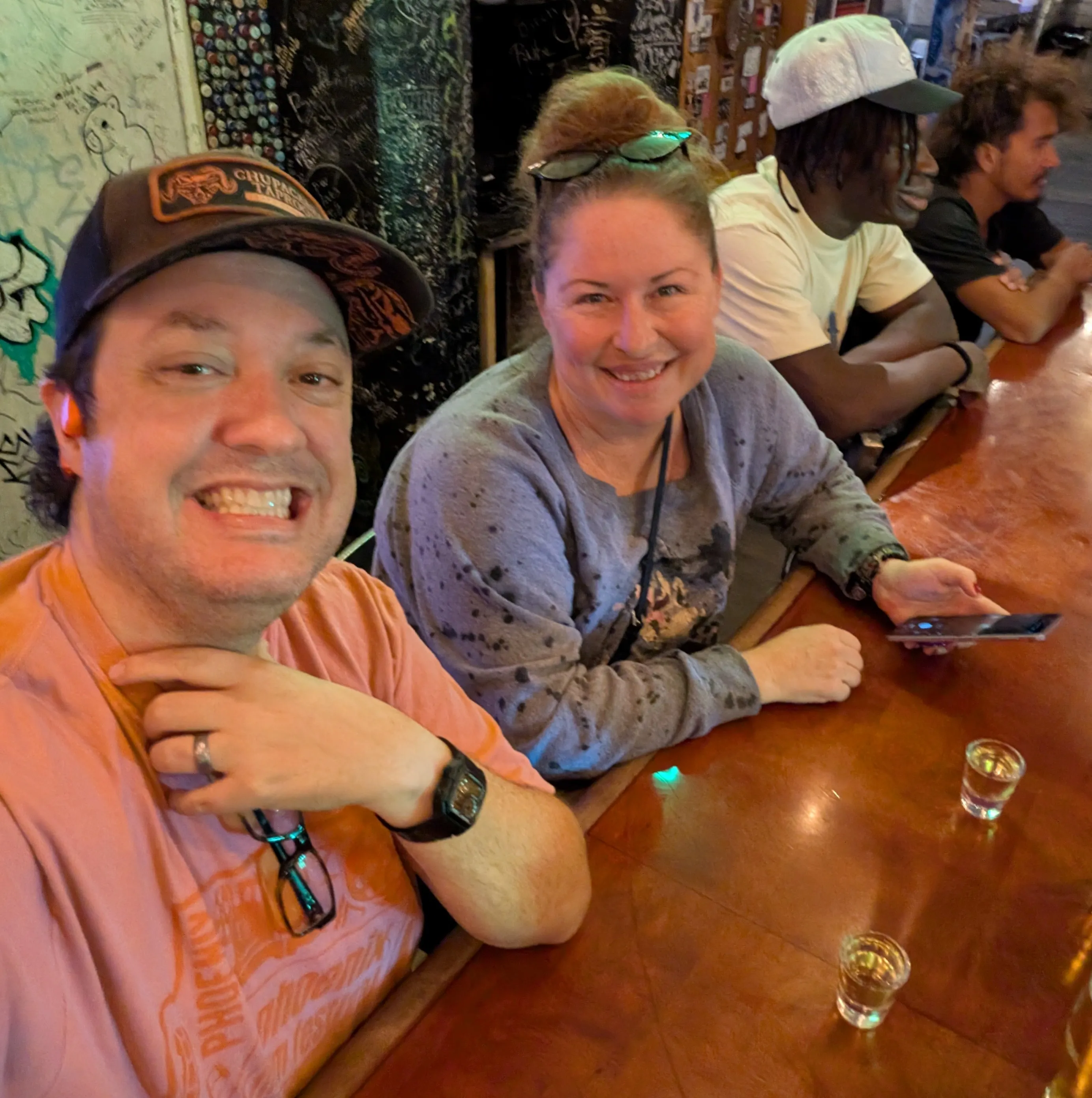 Levi & Anna with Malort shots